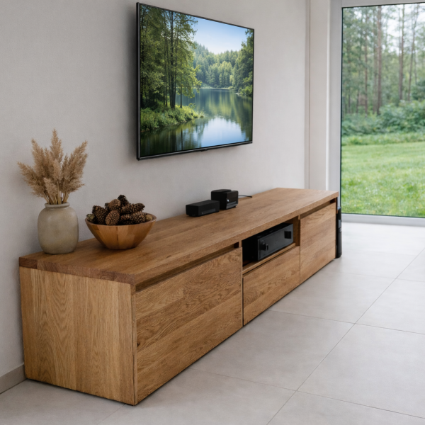 TV Lowboard iz masivnega hrasta – natur