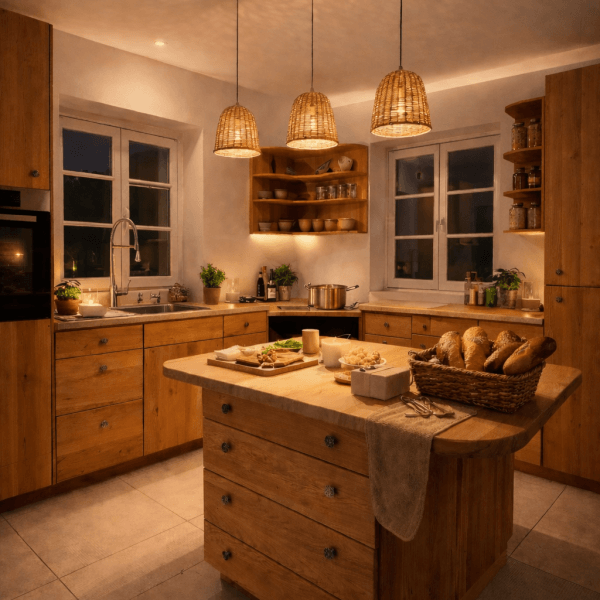 Masivna kuhinja iz jelše – toplina narave in brezčasna eleganca