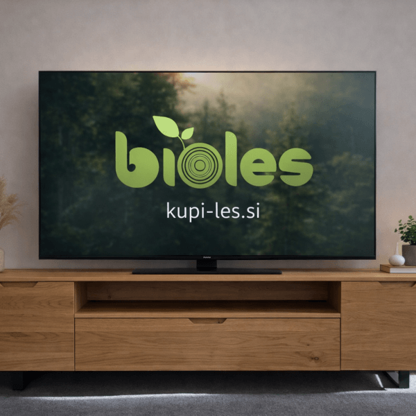 Hrastov TV nizki regal – dolžina 200 × višina 60 × globina 40 cm