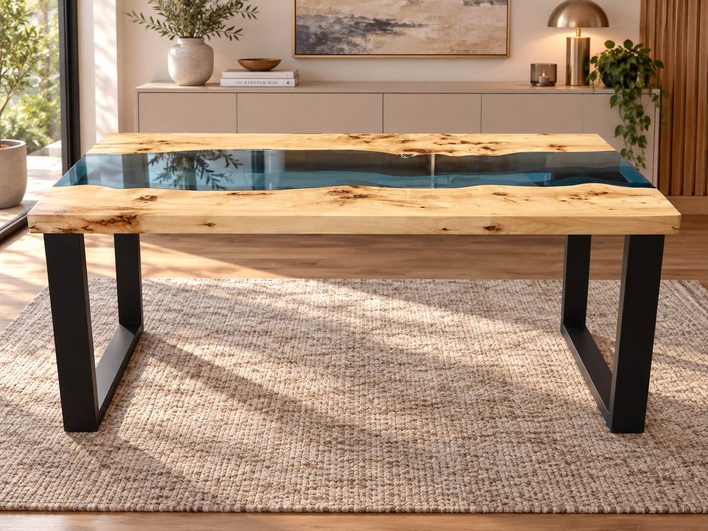 SOČA – miza iz divje topole in kaljenega stekla 180 × 90 cm = AKCIJA − 40 % - slika 2